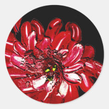 redflower runda klistermärken