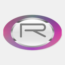Redigerbart R "purpurfärgade metalliska" silverOva