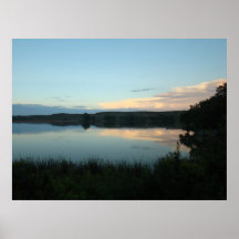 Reflekterad solnedgång affisch