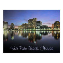 Reflexioner av West Palm Beach, Florida Vykort