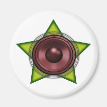 Reggae Dubstep för dub för WooferRasta stjärna Kylskåpmagneter