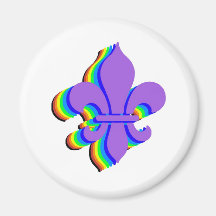 Regnbåge Fleur De Lis Magnet För Kylskåp