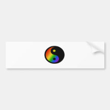 Regnbåge Yin Yang Bildekal