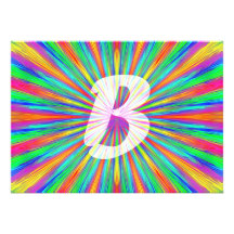 RegnbågebristningsMonogram B Unika Inbjudningar