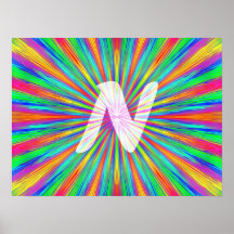 RegnbågebristningsMonogram N Posters
