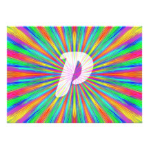 RegnbågebristningsMonogram P Skräddarsydda Inbjudan