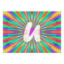 RegnbågebristningsMonogram U Inbjudningskort