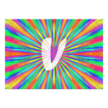 RegnbågebristningsMonogram V Anpassade Inbjudan