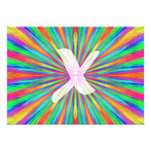 RegnbågebristningsMonogram X Inbjudan