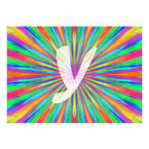 RegnbågebristningsMonogram Y Inbjudningar