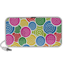 Regnbågen röra sig i spiral doodle högtalare