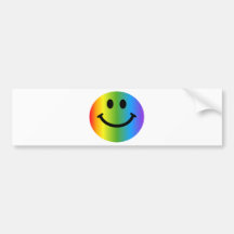 RegnbågeSmiley Bildekal