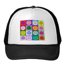 Regnbågesmiley face kvadrerar baseball hat