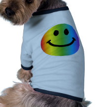 RegnbågeSmiley Hund Tee Shirt
