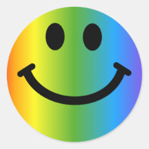 RegnbågeSmiley Klistermärke