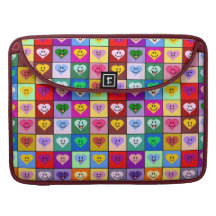 RegnbågeSmileyhjärtor kvadrerar MacBook Pro Sleeves