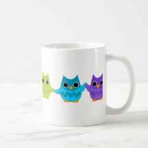 Regnbågeugglor Kaffe Mugg