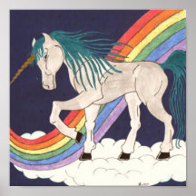 RegnbågeUnicorn Affisch