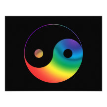 RegnbågeYin Yang symbol Anpassade Inbjudningskort