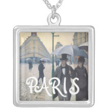 Regnig dag för Gustave Caillebotte Paris gata Anpassningsbar Halsband
