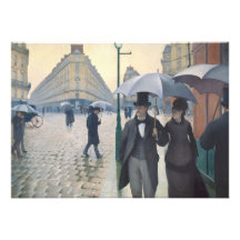 Regnig dag för Gustave Caillebotte Paris gata Inbjudningar