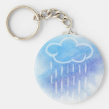 Regniga dagar (blått) Keychain Nyckelring