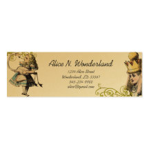 Reilaboration av vintage Alice i underland Visitkort Mallar