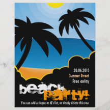 Reklamblad för anpassadestrandparty full färg flygblad