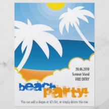 Reklamblad för anpassadestrandparty flyg blad