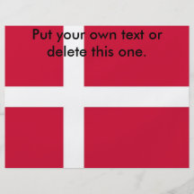 Reklamblad med flagga av Danmark Flyg Blad