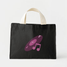 Rekord- Retro musik & noterar rosor Tote Bags