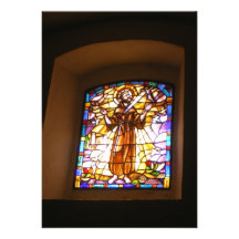 Religiös målat glassfönsterinbjudan