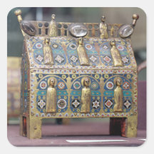 ReliquaryChasse, Limoges, c.1200-50 Fyrkantigt Klistermärke