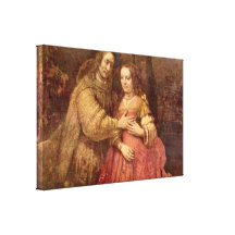 Rembrandt Harmenszoon skåpbil Rijn - judisk brud Kanvasduk Med Gallerikvalitet