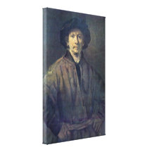 Rembrandt Harmenszoon skåpbil Rijn - självporträtt Kanvastryck