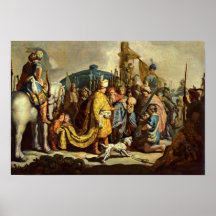 Rembrandt Van Rijn - David med huvudet av Goliath Affisch