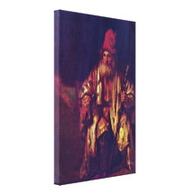Rembrandt Van Rijn - gamal man i fåtöljen Sträckt Kanvastryck