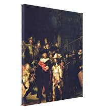 Rembrandt Van Rijn - nattklockan specificerar Canvasduk Med Gallerikvalitet