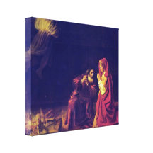 Rembrandt Van Rijn - offret av Manoah Sträckta Kanvas Tryck
