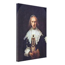 Rembrandt Van Rijn - porträtt av Agatha Bas Kanvastryck