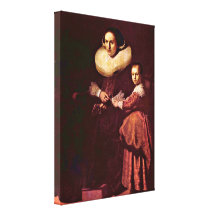 Rembrandt Van Rijn - Susanna och henne dotter Sträckta Kanvas Tryck