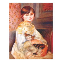 Renoir flicka med kattinbjudningar