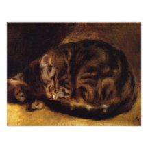 Renoir som sovar kattinbjudningar