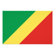 Republic of the Congo flagga Fototryck