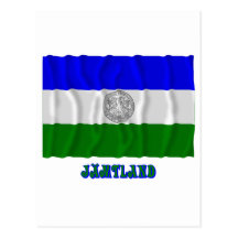 Republik av Jämtland som vinkar flagga med namn Vykort