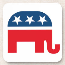 Republikansk elefant glas underlägg