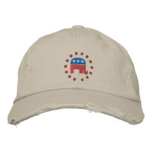 Republikansk elefant med den politiska stjärnalogo hatt