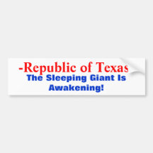 - Republiken av Texas, den sova jätten är Awak… Bildekal