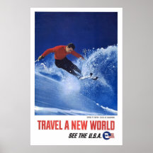 Resa en ny värld ser USA Posters