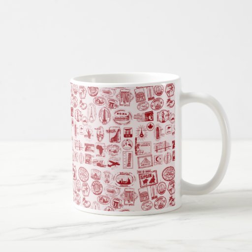 Resa frimärkemönster kaffe kopp